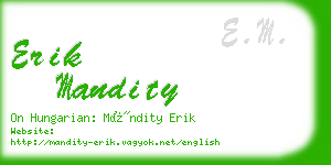 erik mandity business card